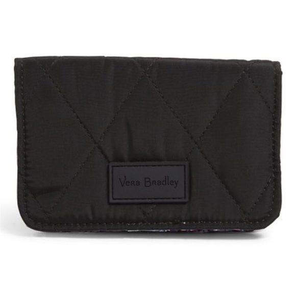 New! Vera Bradley Ultralight RFID Small Bifold Wallet Black/Exuberant Floral🌸 - Picture 2 of 13